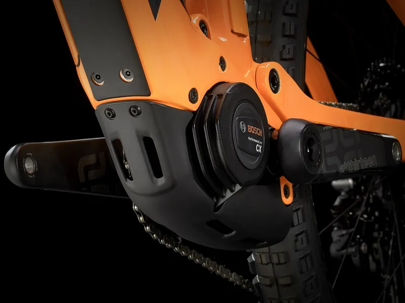 2021 Trek Rail 9.9 Electric Mountain Bike Solid Charcoal and Orange -4